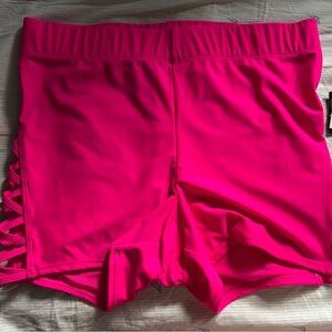 Torrid Pink Swim Shorts with Elastic Waistband